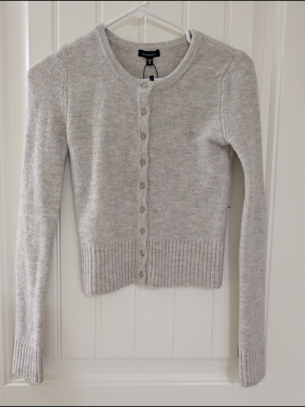 Dynamite Women's Cream Button-Up Knit Cardigan